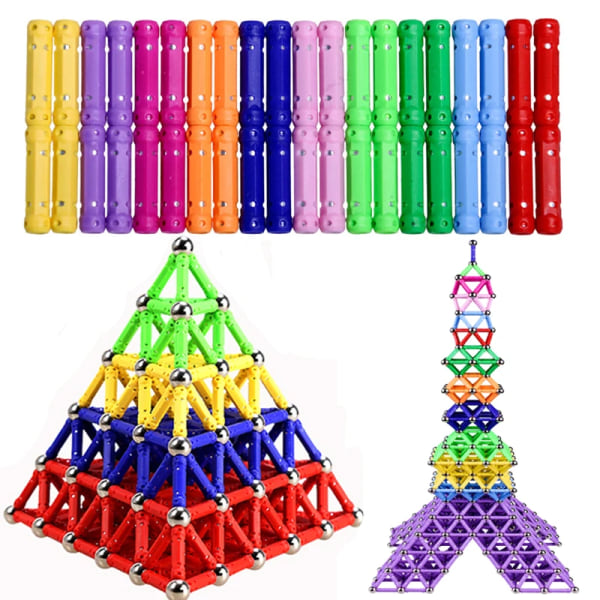 Nya magnetiska byggstenar Magnetiska konstruktionsleksaker Magnetpinnar och stålkulor Pedagogiska leksaker för barn Presenter Army Green