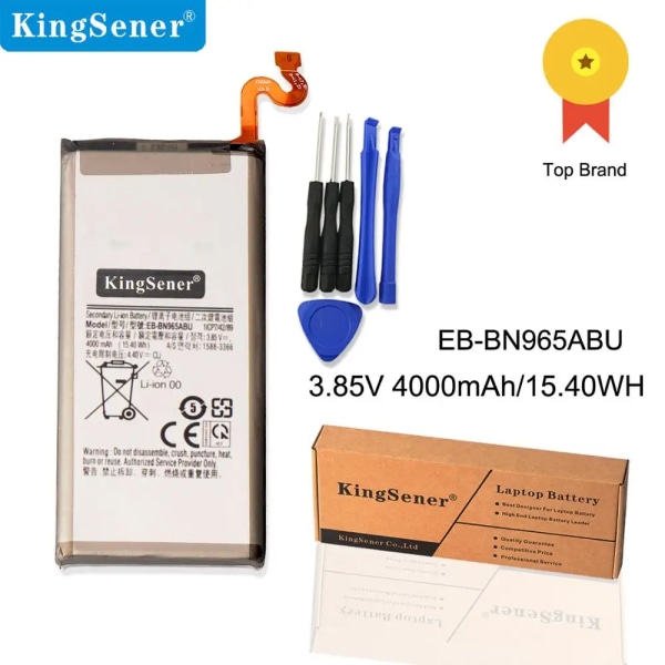 Laptopbatteri KingSener EB-BN965ABU För Samsung Galaxy Note 9 N9600 SM-N9600 N960 N960U SM-N960F SM-N965F GH82-17562A 4000mAh