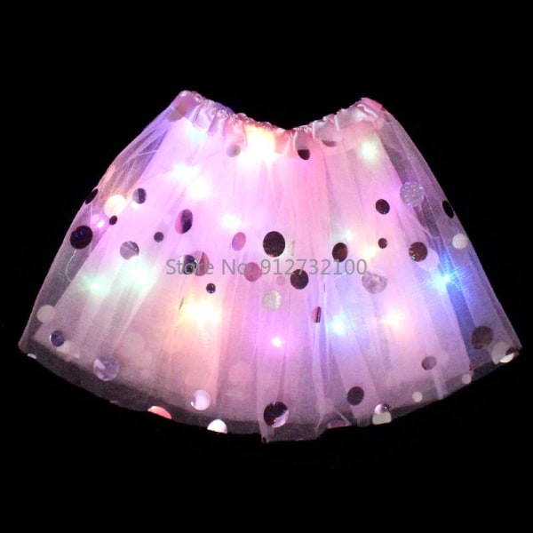 Angel Cosplay Light Tutu-kjol Hårband Glow Feather Wing Födelsedag LED Party Kostym-Kjol 4 Skirt 4 for 2-8years kids