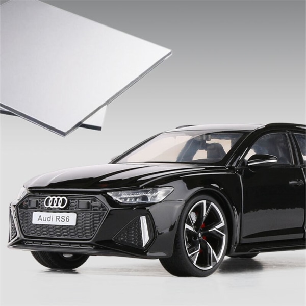 Audi RS6 bilmodell i metall gjuten under tryck, sportleksak, ljud- och ljussimulering, barnpresenter, 1:32 - Under tryck och leksaksfordon nobox