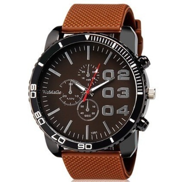 Womage Herr Klockor Big Dial Herr Sportklockor Mode Watch Grönt band Militär Watch relogio masculino reloj hombre 081091brown