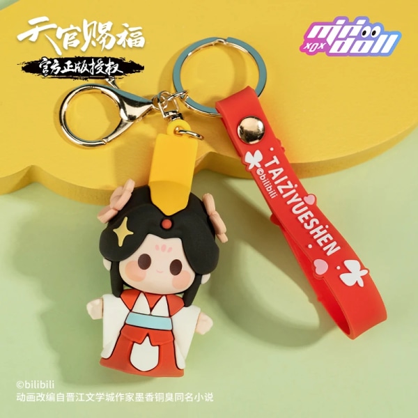 Äkta Heavenly Official Blessing Nyckelring Xie Lian Hua Cheng Anime Ryggsäck Väska Hänge Kawaii Tecknad Modell Docka Figurine Toy