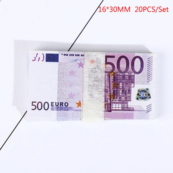 20st/ set Dockhusficka Euro Simuleringsleksakssedel Mini Miniatyrmodell 500
