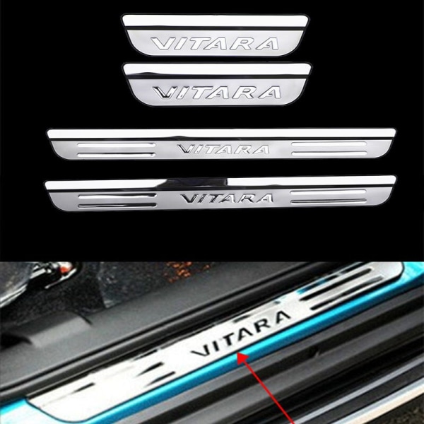 Ultrafint bakre stötfångarskydd i rostfritt stål, för Suzuki Vitara 2015-2019 Silver 1pcs