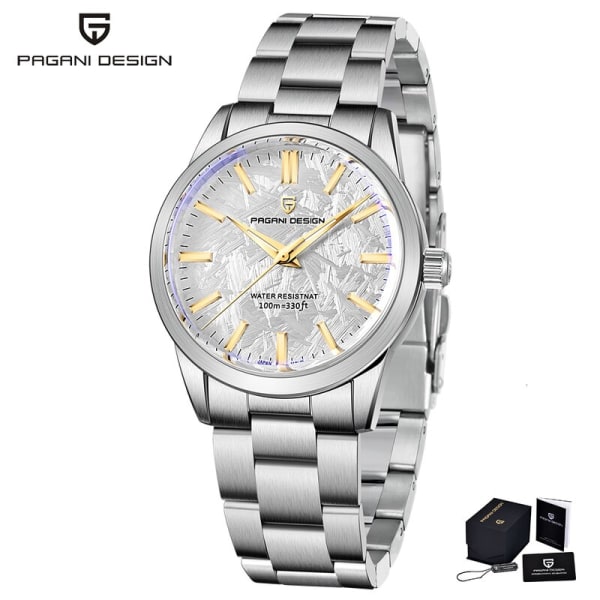2023 Ny PAGANI DESIGN Automatisk watch för män Toppmärke VH31 Rostfritt stål 100 Vattentät AR Safirglas Reloj Hombre Silver White