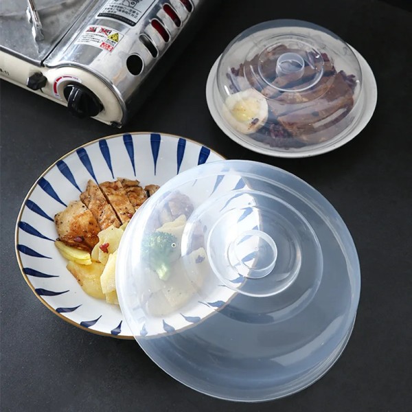 Återanvändbar ventilerad mikrovågsugn cover Lock Mat fräsch Håller stor för köksskålar Tårtfat Plast Universal small 14x4cm
