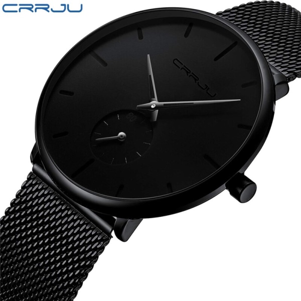 Ultratunn Kreativ svart rostfritt stål kvartsklockor Män Enkelt mode Företag Japan Armbandsur Klocka Man Relogios black blue