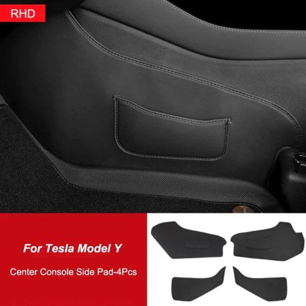 Säte Anti-kick cover för Tesla Model 3 Y bilinredning Anti-smuts Center Console-RHD