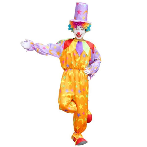 Halloween Män Cirkus Clown Cosplay Kostymer Vuxen Barn Rolig Set Med Hatt Stygg Harlekin Uniform Fancy Kläder För Pojke Flicka Adult E L