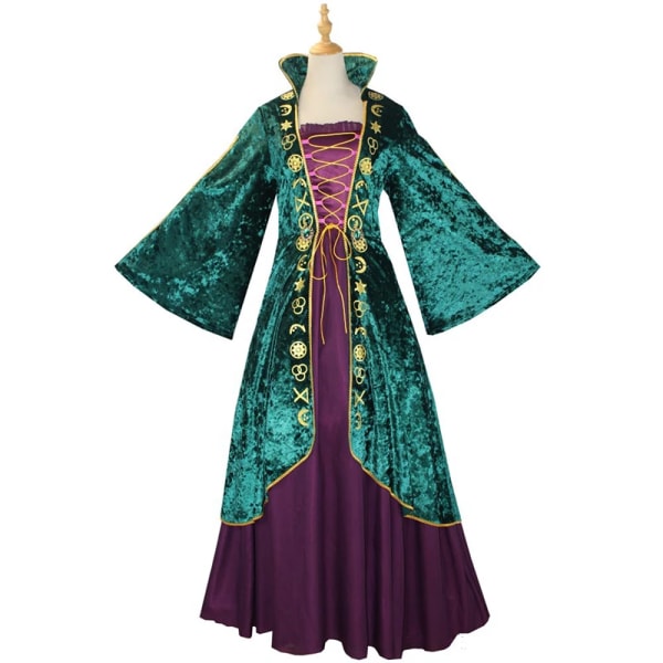 Film Hokus Pokus Cosplay Kostym Häxa Winifred Sanderson Cosplay Lång Klänning Vuxna Kvinnor Flickor Halloween Carnival Kostymer Costume M