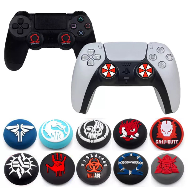 Cool Game Silikon Thumb Stick Grip Cap Joystick Cover för Sony PS5 PS4 PS3 Xbox One Slim Series X/S Switch Pro ThumbStick- case Pack 10