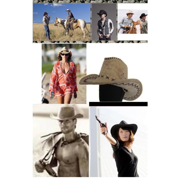 2023 Cowboyhatt vår sommar herrhatt parasoll ridning utomhus enfärgad mode Cowboyhatt stor brättad hatt MZ1441Dark coffee