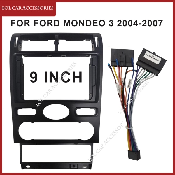 9 tum för Ford MONDEO 3 2004-2007 Bilradio Android MP5-spelare Stereo Hölje Ram 2 Din Huvudenhet Fascia Instrumentbräda Omslag Only Frame