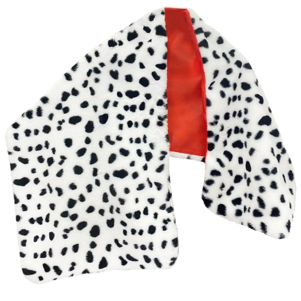 Sexig aftonklänning för kvinnor Dalmatian Cosplay Vit Svart Djävulen Häxa Dräkt Peruk Kostym Leopard Dot Wraps Sjal Halloween Shawl L