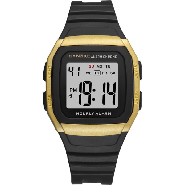SYNOKE Sportklockor för män Nya Casual Vattentät svart watch LED Digital Watch Relojes Herrarmbandsur Reloj De Hombre Gold