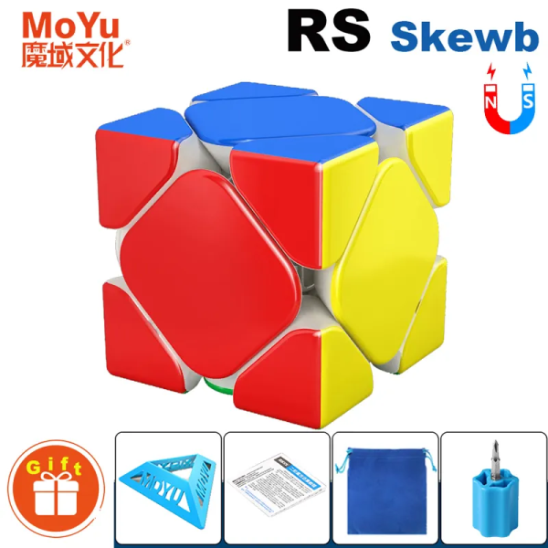 MOYU RS M Skewb 3x3 Professionell Magnetic Magic Cube 3×3 Special Speed ​​Pussel Barn Fidget Toy Cubo Magico Present för barn Magnetic Skewb