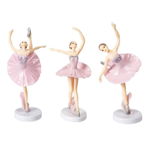 3 st Balett flicka tårta toppers med bas Miniatyr figurer Leksaker Figuriner Lekset Tårtdekoration xqmg