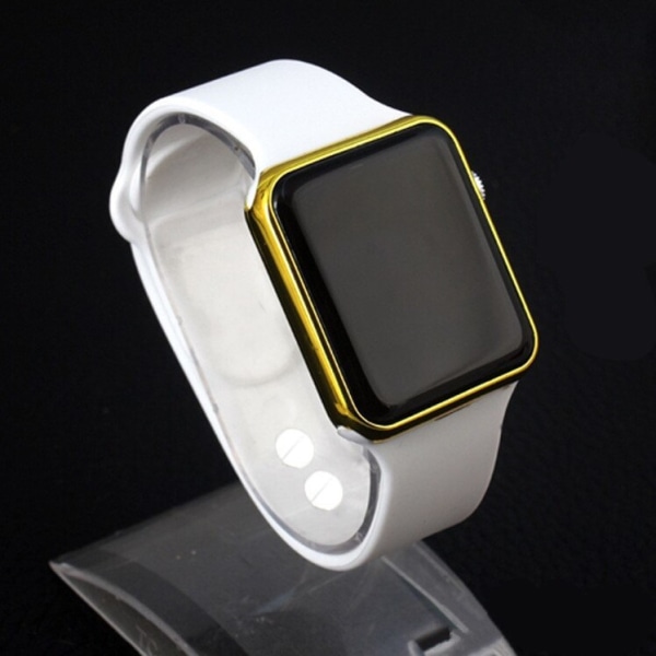 Armbandsur för kvinnor Casual LED Digital Sport Armbandsur Watch Julklappar Relogio Masculino Herrrelojes White-Gold