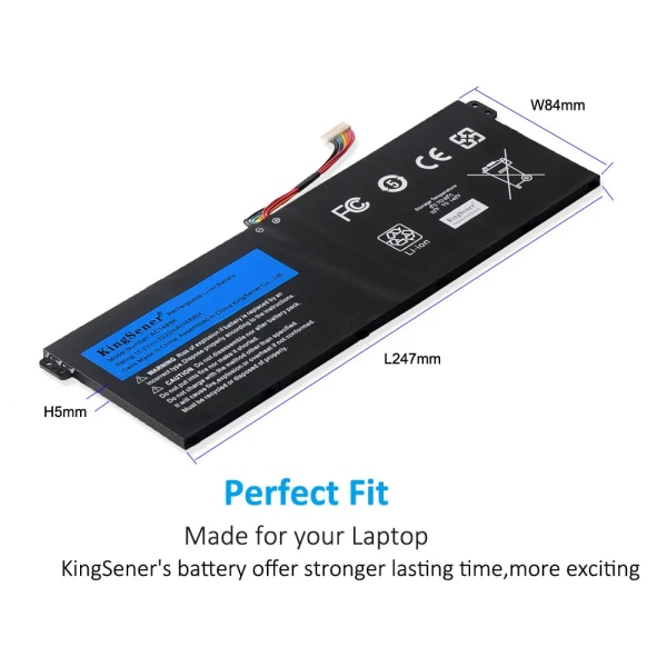 Laptopbatteri 15,2V 3220mAh Original Ny AC14B8K För Acer Aspire E3-111 E3-112 E3-112M ES1-511 ES1-512 E5-771G V3-111 V3-111P