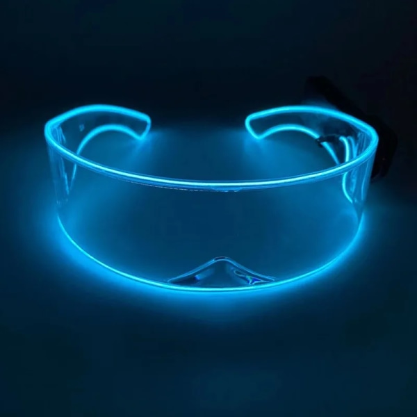 Disco LED Lysande Glasögon LED Glasögon EL Wire Neon Light Up Visir Glasögon Bar Transparent-Sky blue