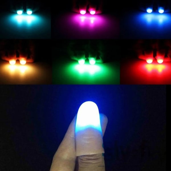 2 ST LED-ljus blinkande fingrar Magic trick rekvisita Barn Fantastiskt fantastiskt ljus blue