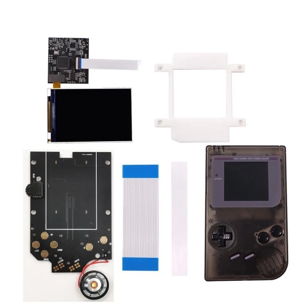 GB DMG RIPS V5 36 färgglada modeller OSD-meny Full storlek IPS-bakgrundsbelysning LCD för GameBoy DMG GB-konsol och förlödningshögtalare C Black and Speaker