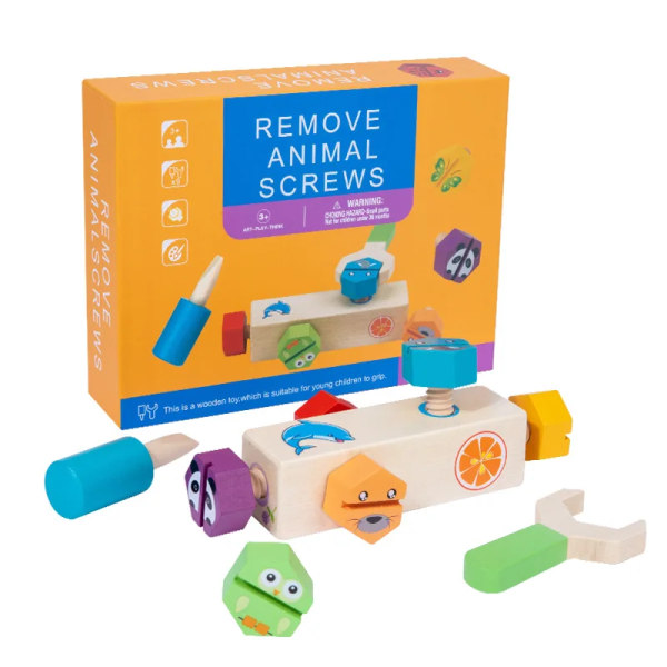 Träverktyg Montessori- set Gör-det-själv-verktyg Lekmutter Demontering Skruvmontering Simulering Reparation Snickarverktyg för barn Tools Set