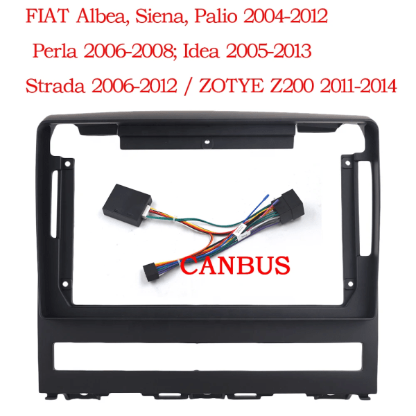 2 DIN bil DVD-ram ljudpanel instrumentbräda trim kit fascia panel radiospelare 2DIN för FIAT Perla 2009 Albea/Siena/Palio 2004-2012 PLAY Kit frame cable canbus