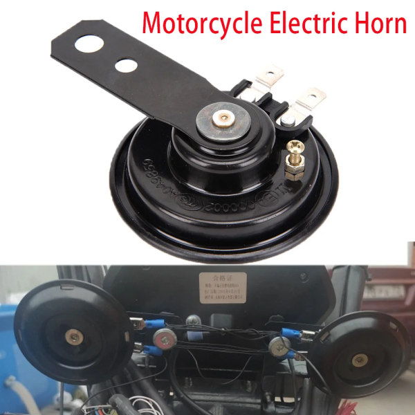 1PC Universal Motorcykel Elektrisk Horn kit 12V 1.5A 105db Vattentät Round Loud Horn Högtalare för skoter Moped Dirt Bike ATV