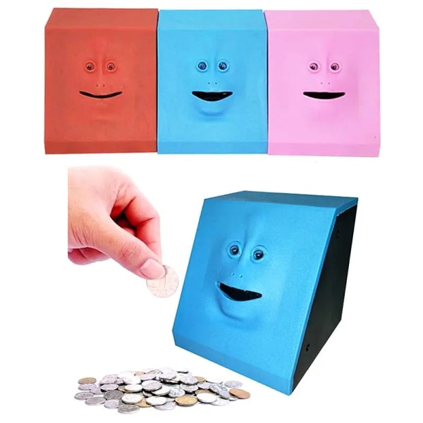 Z20 Face Money Pot Face Bank Money Safe Box Spargrisar Äter Sensor Mynt Box För Pengar Spara Kreativ Säker Spargris Barnpresent pink