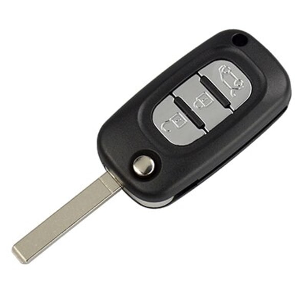 Coque de key på avstånd från bil med hopfällbar nyckelring, utbytesmodul, vikbart oskuret blad, 2/3 knappar, Renault Clio, Megane, OKE, GOO 3B without groove