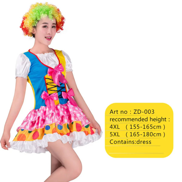 Vuxen Cirkus Clown Rolig stygg hatt Peruk Mask Skor Kostym Performance Accessoarer Karneval Julfest ZD-003 (165-180cm)