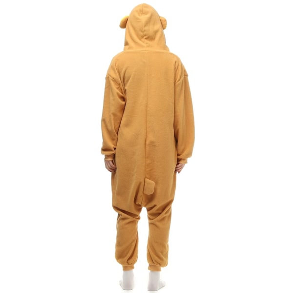 Polar Fleece Cosplay Kostym Rilakkuma Tecknad Djur Onesie Pyjamas Halloween Carnival Maskerad Fest Jumpsuit Kläder M