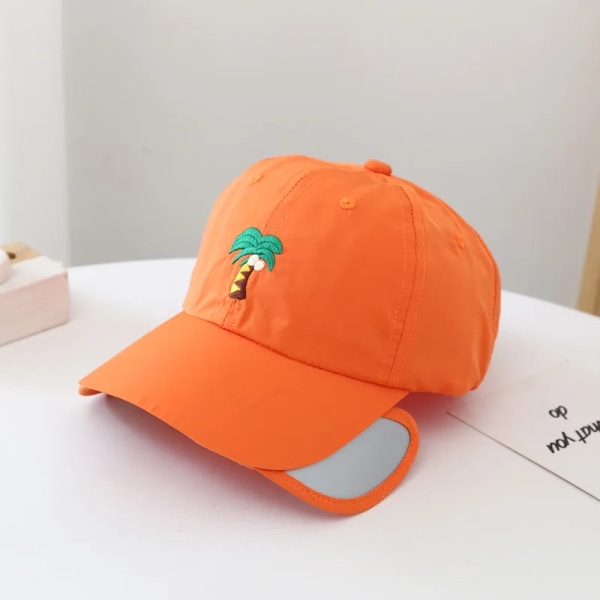 Barn Baseball Cap Sommar Snabbtorkande kokospalmer barn Vår Pojkar Flickor Orange