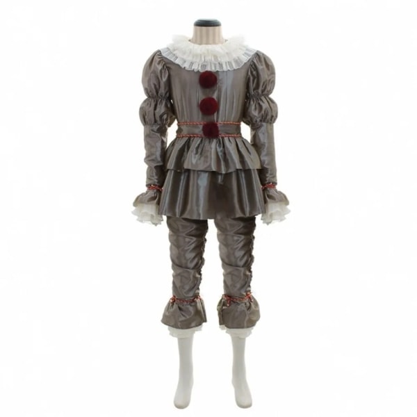 Clown tillbaka till själen Stephen King cosplay kostym Penny Wise Halloween kostym clown kostym män och kvinnor barn Gray costume 37 (23.5cm)