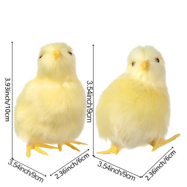 Realistisk Chick Docka Söt påsk Chick Figurine Simulering Chick Mjuk plyschleksak Barn Kognition Kyckling Modell Ljud Chicken