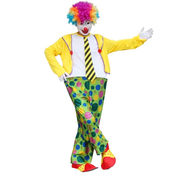 Vuxna män Rolig Cirkus Clown Hatt Dräkt Dam Stygg Joker Fancy Cosplay Carnival Dress Up Ingen peruk M-0049 4XL