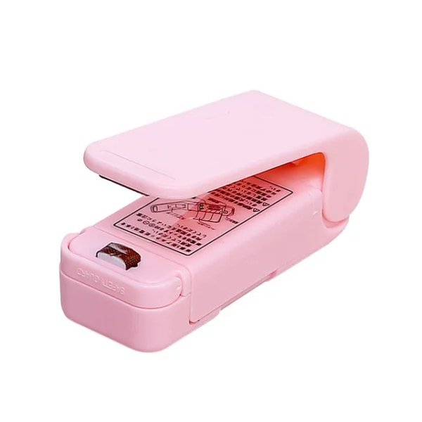 Mini Bag Sealer Matpaket Förseglingspåsar Verktyg Thermal plastpåse Stängning Smart Gadget Kök Bärbar magnetisk värmeförseglare pink