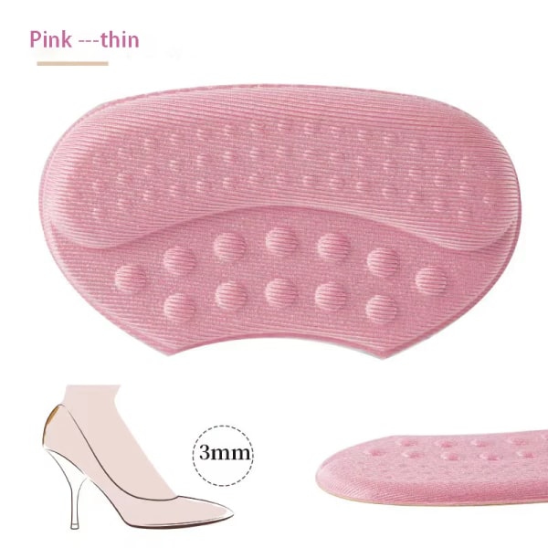 3-6 mm hälskyddssulor för kvinnor Skor Högklackade liners Bekväma halkfria massageklistermärken Skojustera storlek Fotkuddar Pink 3 mm