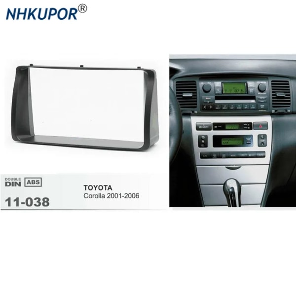 Bilstereoramme kit för Toyota Corolla 2001 - 2006 Auto Stereo Facia Panel Dash Install Trim Bezel Faceplate