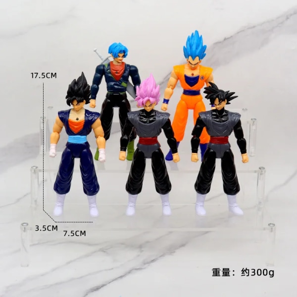 5 st/ set Anime Dragon Ball Son Goku Joint Rörligt Svart Hår Goku Action Figur Gk Staty Staty Dock Modell Leksaker Presenter