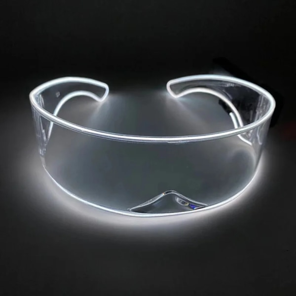 Disco LED Lysande Glasögon LED Glasögon EL Wire Neon Light Up Visir Glasögon Bar Transparent-Sky blue