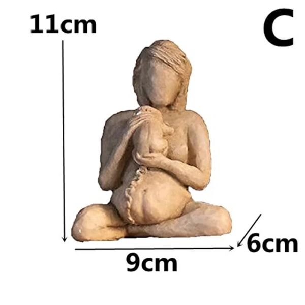 Birthing Woman Skulptur Present till barnmorska och Blessingway Moder Gudinna Staty Nyfödd Harts hantverk Heminredning