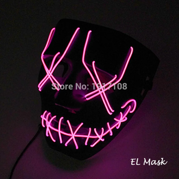 Hot Fashion LED Luminous Mask Halloween Mask LED Light Up Party Masker Festival Glow mask 25