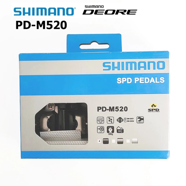 Shimano SPD DEORE M520 M540 Pedal med SH51 klotsar Mountainbikepedal för SLX XT MTB Cykel Självlåsande Pedal Cykeldelar M520