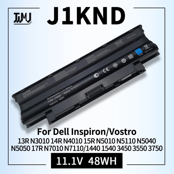 Laptopbatteri J1KND för Dell Inspiron 13R N3010 N3110 14R N4010 N4050 15R N5010 N5110 N5030 17R N7010 N7110 4T7JN W7H3N 04YRJH J1KND 11.1V 48Wh