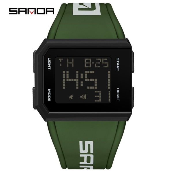 SANDA Digital Watch Herr Militär Armé Sport Kronograf Datum Vecka Original Armbandsur 30m Vattentät Man Elektronisk Klocka 9003 SD900303 without box