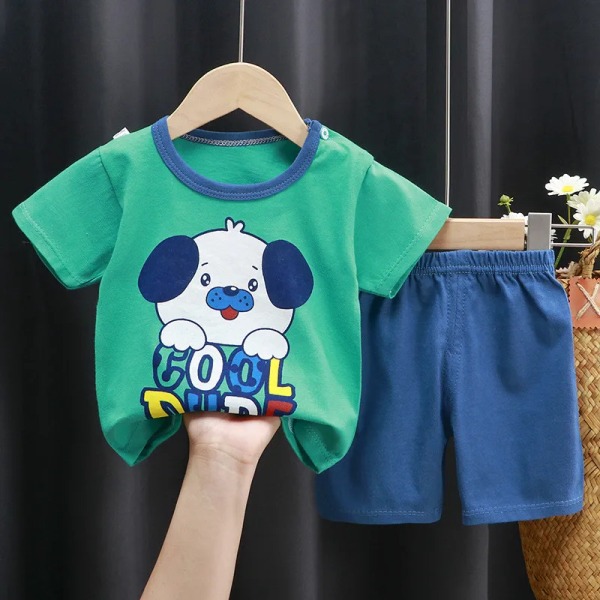 Märke Bomull Baby Fritidssport Pojke T-shirt + shorts Set Toddler Baby 9 5y to 6y 130