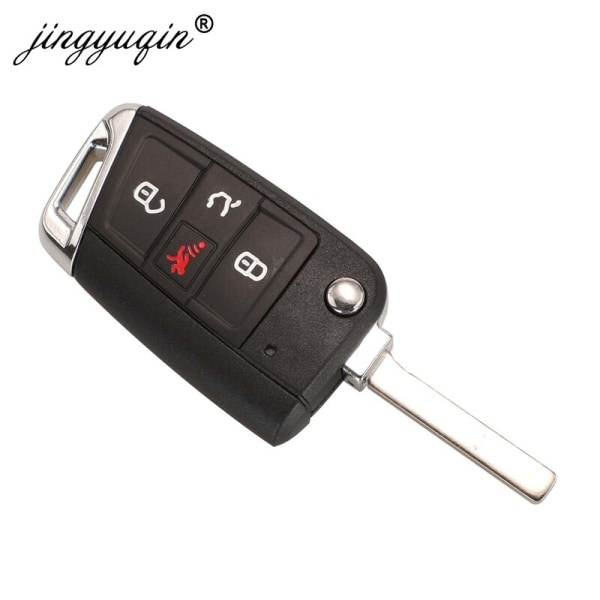 - Vikbart bilnyckelskal, 4 knappar, för VW, Seat, Ibiza, Skoda, Superb, Golf MK7, Passat B8, Tiguan, Allspace with Hu162t Blade