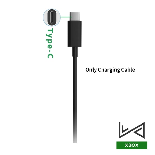 Uppladdningsbart batteri med typ-C-kabel för XBOX Series X/S Gamepad Play Charge Kit för Xbox One-kontroll med USB sladd X-Series X-No Box